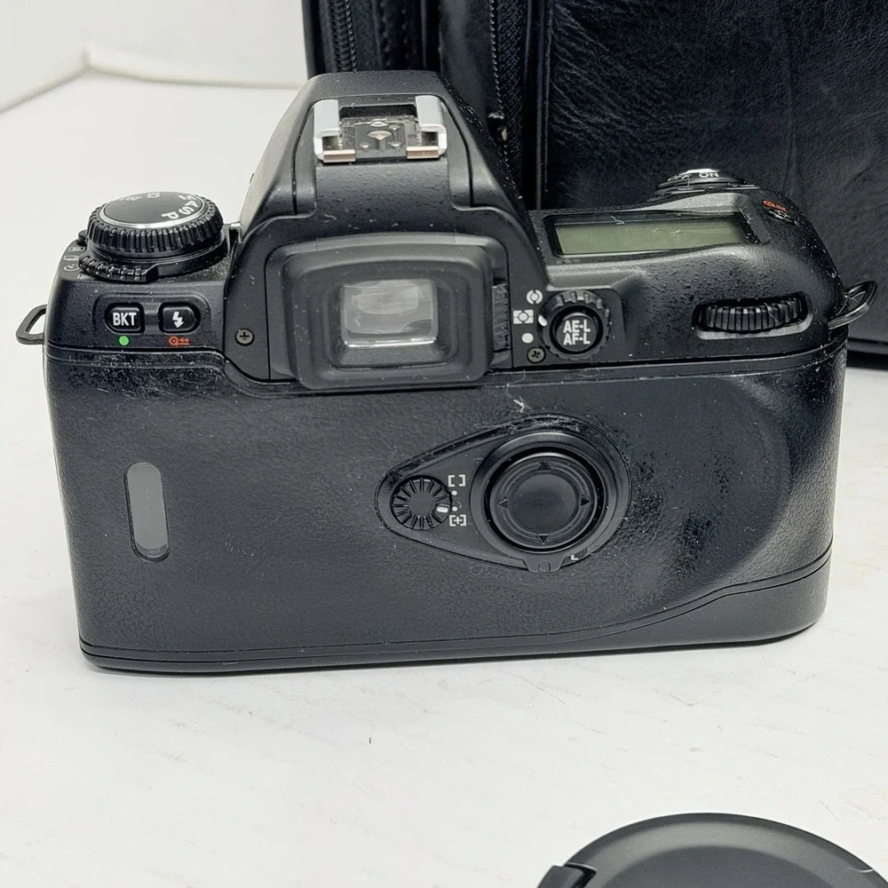 Nikon N80 35mm Film Camera Kit 2 Lenses Filters Bag Tested Working